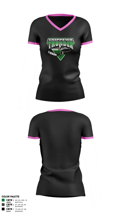 Chippewa Youth Hockey 90833189 Women's Short Sleeve V-neck Shirt - 1