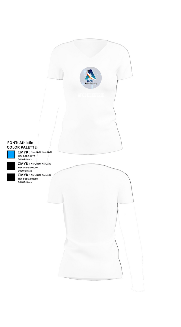 Womens Short Sleeve Vneck Shirt, AFCI ELECTRIC, , Teamtime, Team time, sublimation, custom sports apparel, team uniforms, spirit wear, spiritwear, sports uniforms, custom shirts, team store, custom team store, fundraiser sports, apparel fundraiser