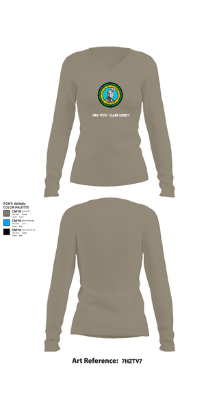 Womens Long Sleeve Vneck Shirt 1, PNW Vets - Clark County, , Teamtime, Team time, sublimation, custom sports apparel, team uniforms, spirit wear, spiritwear, sports uniforms, custom shirts, team store, custom team store, fundraiser sports, apparel fundraiser