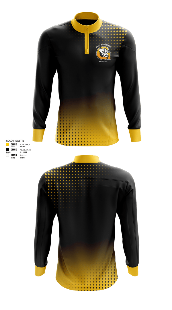 Quarter Zip Jacket, Grant Middle School Men's Basketball, , Teamtime, Team time, sublimation, custom sports apparel, team uniforms, spirit wear, spiritwear, sports uniforms, custom shirts, team store, custom team store, fundraiser sports, apparel fundraiser