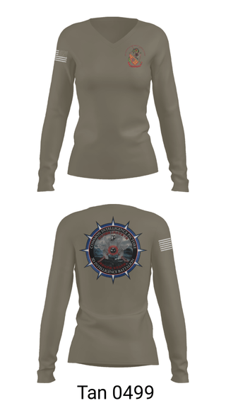 Women's Long Sleeve Vneck Shirt, 3rd Intelligence Battalion, Marines, Teamtime, Team time, sublimation, custom sports apparel, team uniforms, spirit wear, spiritwear, sports uniforms, custom shirts, team store, custom team store, fundraiser sports, apparel fundraiser