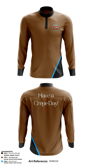 Quarter Zip Jacket, Crepe Avenue, , Teamtime, Team time, sublimation, custom sports apparel, team uniforms, spirit wear, spiritwear, sports uniforms, custom shirts, team store, custom team store, fundraiser sports, apparel fundraiser