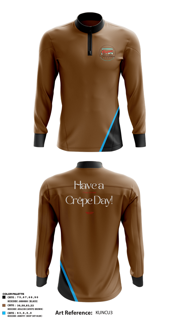 Quarter Zip Jacket, Crepe Avenue, , Teamtime, Team time, sublimation, custom sports apparel, team uniforms, spirit wear, spiritwear, sports uniforms, custom shirts, team store, custom team store, fundraiser sports, apparel fundraiser