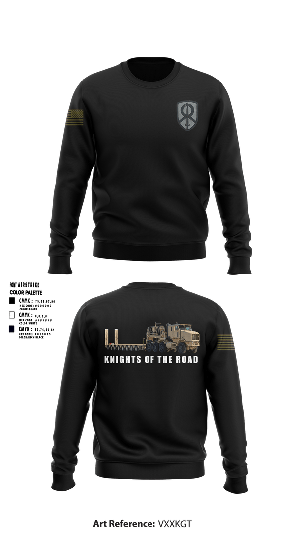 Crew Neck Sweatshirt, 129th Heavy Transport Company129 TC CO, Army, Teamtime, Team time, sublimation, custom sports apparel, team uniforms, spirit wear, spiritwear, sports uniforms, custom shirts, team store, custom team store, fundraiser sports, apparel fundraiser