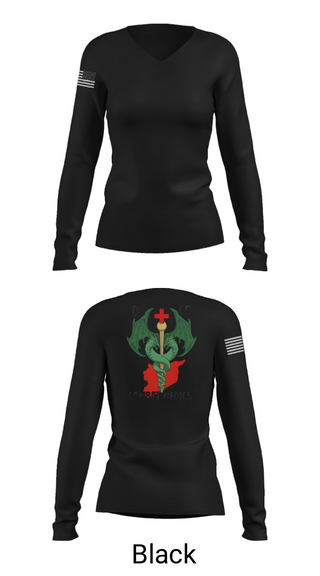 Womens Long Sleeve Vneck Shirt, D-co 1-114th, Army, Teamtime, Team time, sublimation, custom sports apparel, team uniforms, spirit wear, spiritwear, sports uniforms, custom shirts, team store, custom team store, fundraiser sports, apparel fundraiser