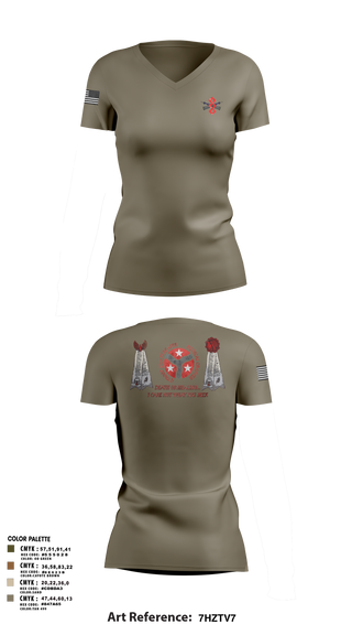 Womens Short Sleeve Vneck Shirt, q trp 4/278th, , Teamtime, Team time, sublimation, custom sports apparel, team uniforms, spirit wear, spiritwear, sports uniforms, custom shirts, team store, custom team store, fundraiser sports, apparel fundraiser