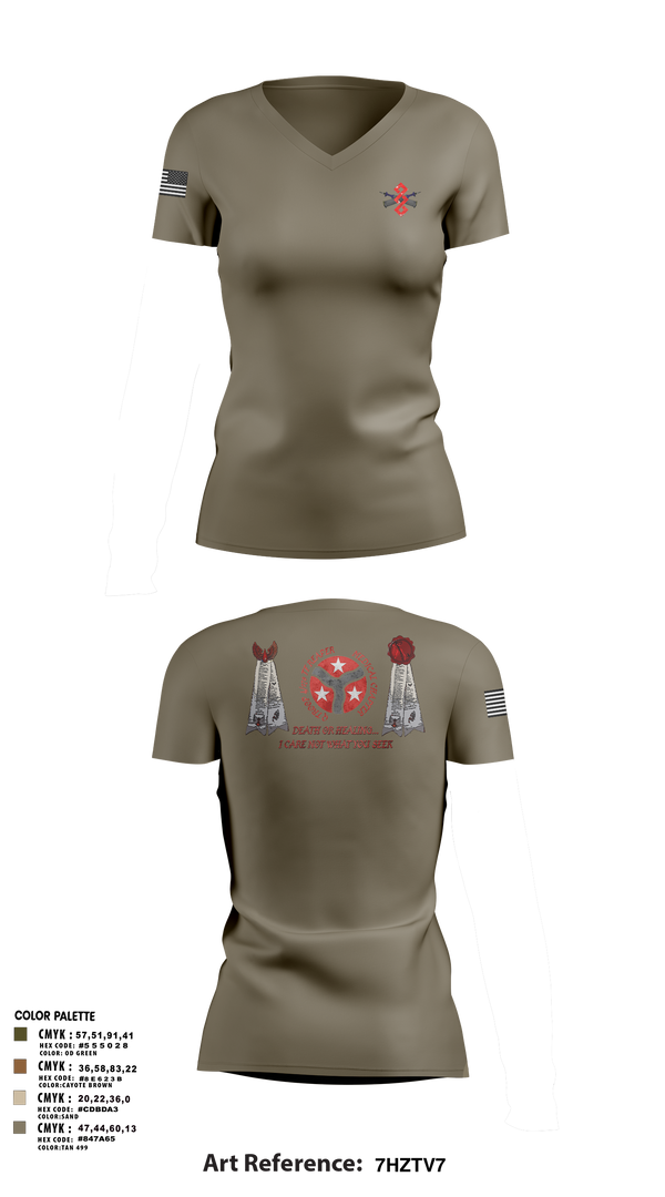 Womens Short Sleeve Vneck Shirt, q trp 4/278th, , Teamtime, Team time, sublimation, custom sports apparel, team uniforms, spirit wear, spiritwear, sports uniforms, custom shirts, team store, custom team store, fundraiser sports, apparel fundraiser