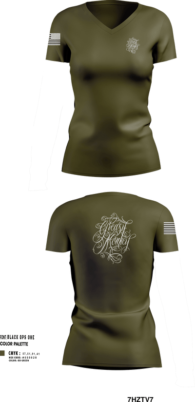 GreasyMonkey Tattoos 11389543 Women's Short Sleeve V-neck Shirt - 251