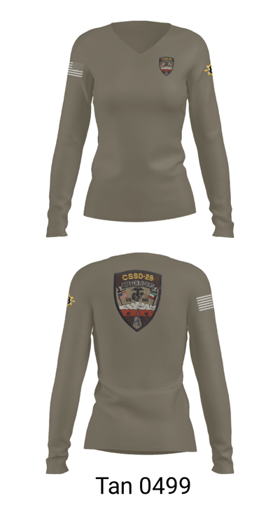 CSSD 28 45514378 Women's Long Sleeve V-neck Shirt - 77