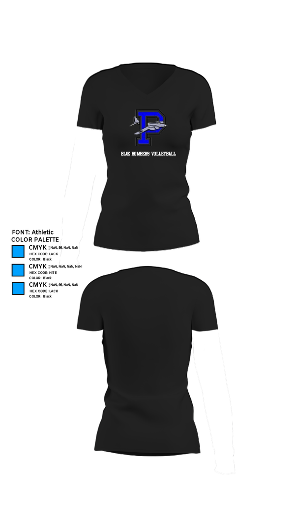Womens Short Sleeve Vneck Shirt, Blue Bombers Volleyball, Women's Volleyball, Teamtime, Team time, sublimation, custom sports apparel, team uniforms, spirit wear, spiritwear, sports uniforms, custom shirts, team store, custom team store, fundraiser sports, apparel fundraiser