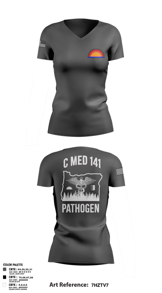 Womens Short Sleeve Vneck Shirt, C Med, National Guard, Teamtime, Team time, sublimation, custom sports apparel, team uniforms, spirit wear, spiritwear, sports uniforms, custom shirts, team store, custom team store, fundraiser sports, apparel fundraiser