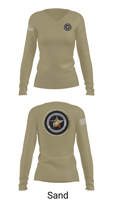 Womens Long Sleeve Vneck Shirt, Goodfellow AFB, Marines, Teamtime, Team time, sublimation, custom sports apparel, team uniforms, spirit wear, spiritwear, sports uniforms, custom shirts, team store, custom team store, fundraiser sports, apparel fundraiser