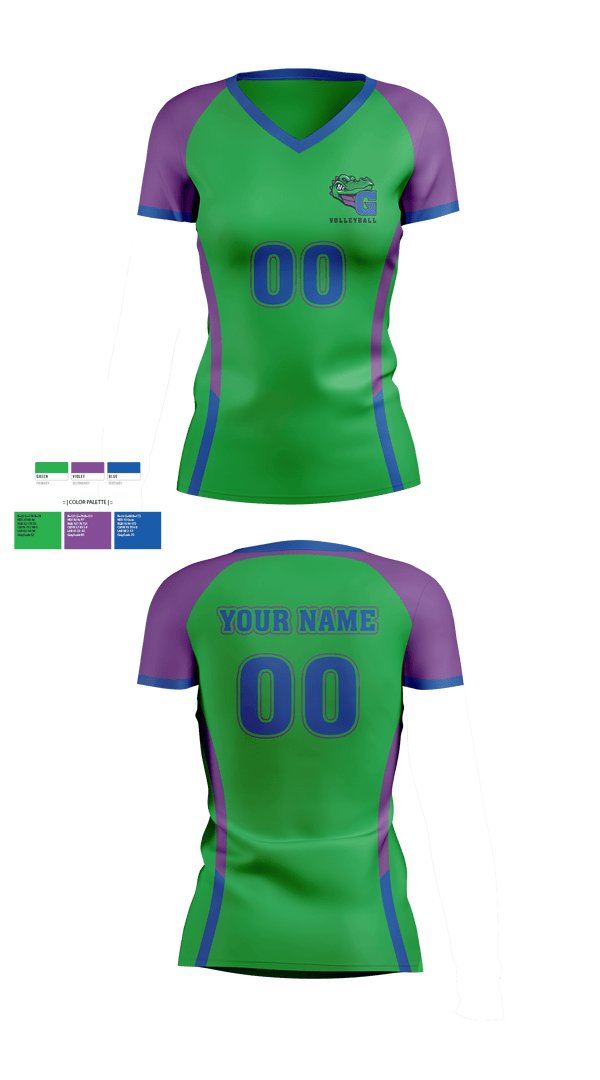 Women's Short Sleeve Vneck Shirt, James N Gamble Montessori Junior High School Volleyball, Women's Volleyball, Teamtime, Team time, sublimation, custom sports apparel, team uniforms, spirit wear, spiritwear, sports uniforms, custom shirts, team store, custom team store, fundraiser sports, apparel fundraiser