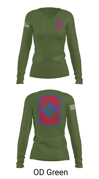 Womens Long Sleeve Vneck Shirt, 39th Infantry Brigade, , Teamtime, Team time, sublimation, custom sports apparel, team uniforms, spirit wear, spiritwear, sports uniforms, custom shirts, team store, custom team store, fundraiser sports, apparel fundraiser