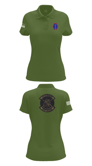 Womens Short Sleeve Performance Polo, 100th Battalion 442nd Infantry Delta dragons, Army, Teamtime, Team time, sublimation, custom sports apparel, team uniforms, spirit wear, spiritwear, sports uniforms, custom shirts, team store, custom team store, fundraiser sports, apparel fundraiser