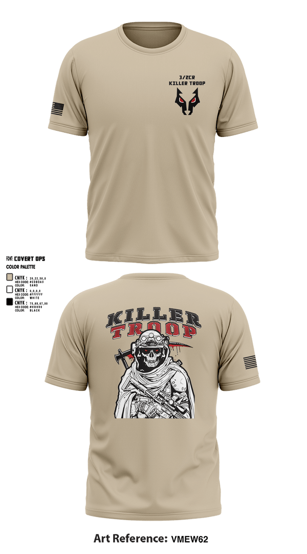 Short Sleeve Performance Shirt, 3/2CR Killer Troop, Army, Teamtime, Team time, sublimation, custom sports apparel, team uniforms, spirit wear, spiritwear, sports uniforms, custom shirts, team store, custom team store, fundraiser sports, apparel fundraiser