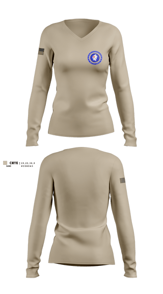 Womens Long Sleeve Vneck Shirt, 5/87th, , Teamtime, Team time, sublimation, custom sports apparel, team uniforms, spirit wear, spiritwear, sports uniforms, custom shirts, team store, custom team store, fundraiser sports, apparel fundraiser