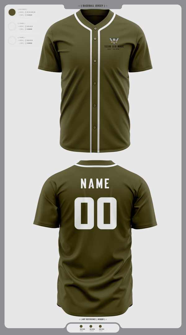Full Button Baseball Jersey, Air-Mail, Baseball, Teamtime, Team time, sublimation, custom sports apparel, team uniforms, spirit wear, spiritwear, sports uniforms, custom shirts, team store, custom team store, fundraiser sports, apparel fundraiser