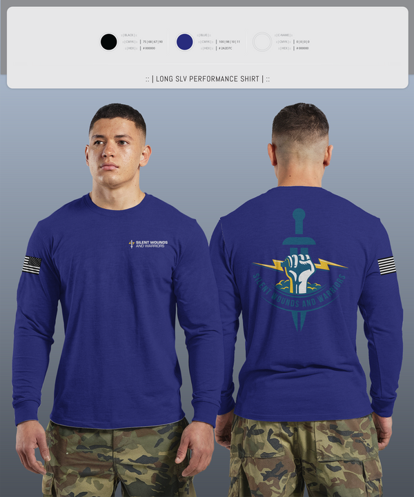 Long Sleeve Performance Shirt, Silent Wounds and Warriors Foundation, , Teamtime, Team time, sublimation, custom sports apparel, team uniforms, spirit wear, spiritwear, sports uniforms, custom shirts, team store, custom team store, fundraiser sports, apparel fundraiser