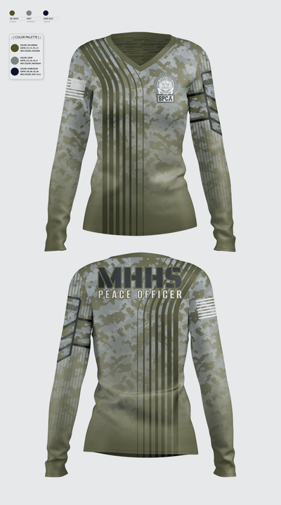 Mohawk Hudson Humane Society, Law Enforcement Division 82748774 Women's Long Sleeve V-neck Shirt - 1