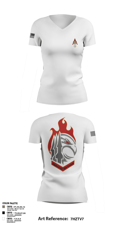 A 3-43 24192338 Women's Short Sleeve V-neck Shirt - 8