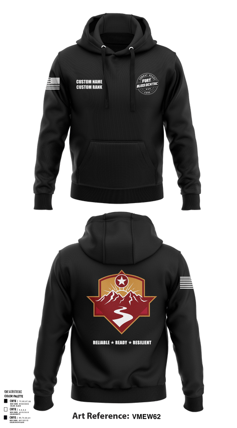 Hoodie, Fort Bliss DENTAC, Army, Teamtime, Team time, sublimation, custom sports apparel, team uniforms, spirit wear, spiritwear, sports uniforms, custom shirts, team store, custom team store, fundraiser sports, apparel fundraiser