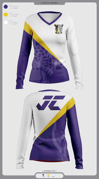 Womens Long Sleeve Vneck Shirt, Jacksonville College Cross Country, Cross Country, Teamtime, Team time, sublimation, custom sports apparel, team uniforms, spirit wear, spiritwear, sports uniforms, custom shirts, team store, custom team store, fundraiser sports, apparel fundraiser