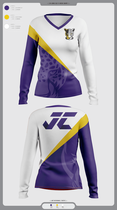Jacksonville College Cross Country 48639105 Women's Long Sleeve V-neck Shirt - 6