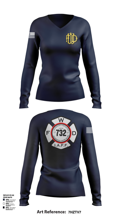 Woonsocket 46977147 Women's Long Sleeve V-neck Shirt - 121