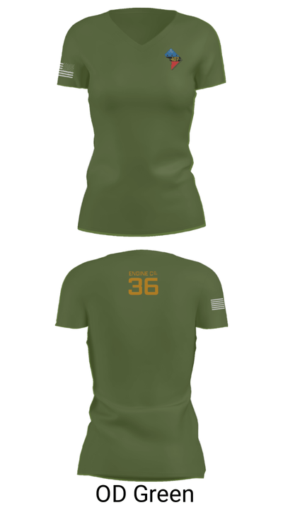 Rescue Engine 56DCFD RTC407 9148046 Women's Short Sleeve V-neck Shirt - 48