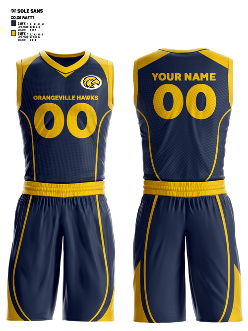 Basketball Uniform, Orangeville Hawks Basketball, Men's Basketball, Teamtime, Team time, sublimation, custom sports apparel, team uniforms, spirit wear, spiritwear, sports uniforms, custom shirts, team store, custom team store, fundraiser sports, apparel fundraiser