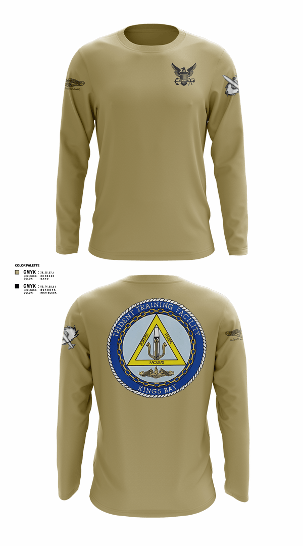 Long Sleeve Performance Shirt, TRIDENT TRAINING FACILITY, Navy, Teamtime, Team time, sublimation, custom sports apparel, team uniforms, spirit wear, spiritwear, sports uniforms, custom shirts, team store, custom team store, fundraiser sports, apparel fundraiser