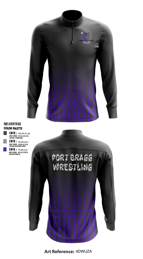 Quarter Zip Jacket, Fort Bragg Middle School, Wrestling, Teamtime, Team time, sublimation, custom sports apparel, team uniforms, spirit wear, spiritwear, sports uniforms, custom shirts, team store, custom team store, fundraiser sports, apparel fundraiser