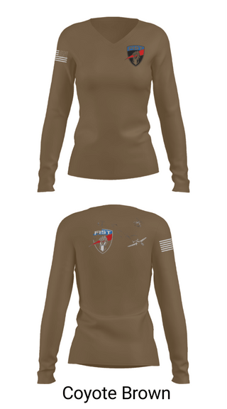 Womens Long Sleeve Vneck Shirt, 3-172 FiST, Army, Teamtime, Team time, sublimation, custom sports apparel, team uniforms, spirit wear, spiritwear, sports uniforms, custom shirts, team store, custom team store, fundraiser sports, apparel fundraiser