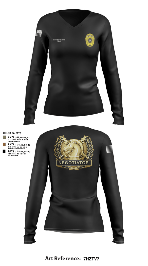Womens Long Sleeve Vneck Shirt, HCSO CNT, Police, Teamtime, Team time, sublimation, custom sports apparel, team uniforms, spirit wear, spiritwear, sports uniforms, custom shirts, team store, custom team store, fundraiser sports, apparel fundraiser