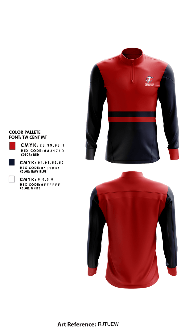 Quarter Zip Jacket, Tecumseh High School Basketball, Women's Basketball, Teamtime, Team time, sublimation, custom sports apparel, team uniforms, spirit wear, spiritwear, sports uniforms, custom shirts, team store, custom team store, fundraiser sports, apparel fundraiser