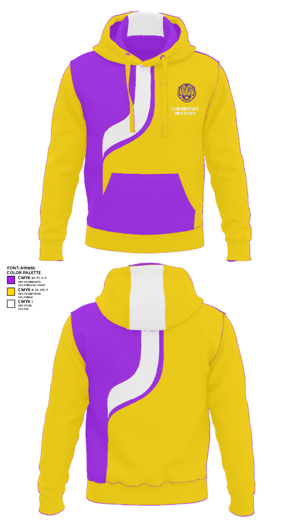 Hoodie, Louisiana State University, Spirit Store, Teamtime, Team time, sublimation, custom sports apparel, team uniforms, spirit wear, spiritwear, sports uniforms, custom shirts, team store, custom team store, fundraiser sports, apparel fundraiser