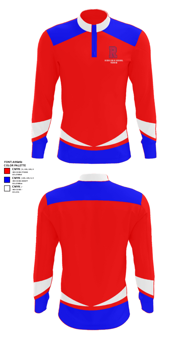 Quarter Zip Jacket, Reno High School Tennis, Tennis, Teamtime, Team time, sublimation, custom sports apparel, team uniforms, spirit wear, spiritwear, sports uniforms, custom shirts, team store, custom team store, fundraiser sports, apparel fundraiser