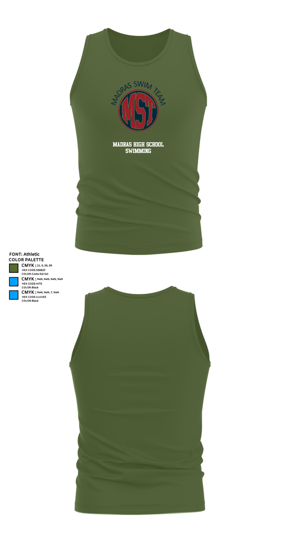 Tank Top, Madras High School Swimming, Swimming, Teamtime, Team time, sublimation, custom sports apparel, team uniforms, spirit wear, spiritwear, sports uniforms, custom shirts, team store, custom team store, fundraiser sports, apparel fundraiser