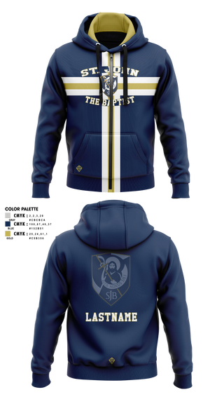 Zip Hoodie, St. John The Baptist K-8, Men's Basketball, Teamtime, Team time, sublimation, custom sports apparel, team uniforms, spirit wear, spiritwear, sports uniforms, custom shirts, team store, custom team store, fundraiser sports, apparel fundraiser
