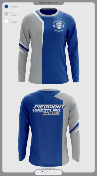 Long Sleeve Performance Shirt, Piedmont Youth Wrestling, Wrestling, Teamtime, Team time, sublimation, custom sports apparel, team uniforms, spirit wear, spiritwear, sports uniforms, custom shirts, team store, custom team store, fundraiser sports, apparel fundraiser