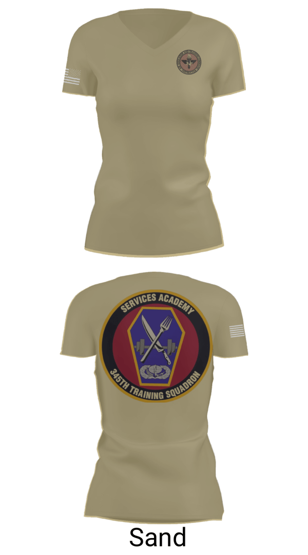 Womens Short Sleeve Vneck Shirt, 345 TRS, Air Force, Teamtime, Team time, sublimation, custom sports apparel, team uniforms, spirit wear, spiritwear, sports uniforms, custom shirts, team store, custom team store, fundraiser sports, apparel fundraiser