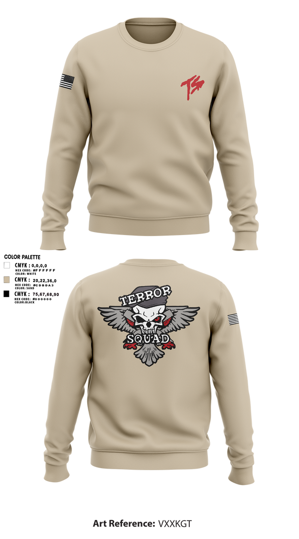 Crew Neck Sweatshirt, Terro Squad, Army, Teamtime, Team time, sublimation, custom sports apparel, team uniforms, spirit wear, spiritwear, sports uniforms, custom shirts, team store, custom team store, fundraiser sports, apparel fundraiser