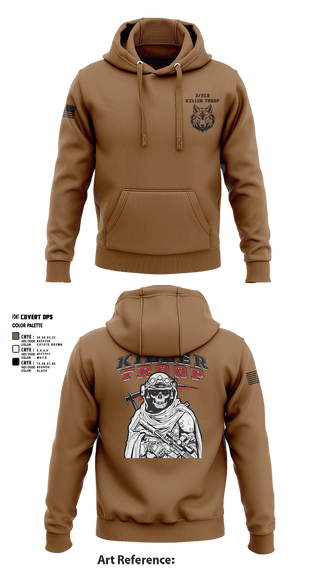 Hoodie, 3/2CR Killer Troop, Army, Teamtime, Team time, sublimation, custom sports apparel, team uniforms, spirit wear, spiritwear, sports uniforms, custom shirts, team store, custom team store, fundraiser sports, apparel fundraiser