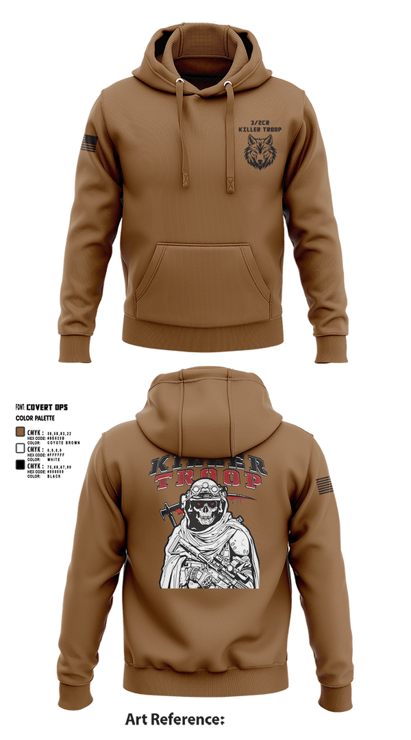 Hoodie, 3/2CR Killer Troop, Army, Teamtime, Team time, sublimation, custom sports apparel, team uniforms, spirit wear, spiritwear, sports uniforms, custom shirts, team store, custom team store, fundraiser sports, apparel fundraiser