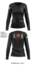 q trp 4/278th 42866312 Women's Long Sleeve V-neck Shirt -1 6