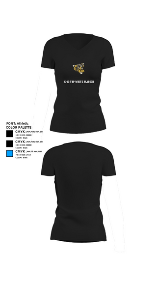 Womens Short Sleeve Vneck Shirt, C-10 TRP white platoon, Army, Teamtime, Team time, sublimation, custom sports apparel, team uniforms, spirit wear, spiritwear, sports uniforms, custom shirts, team store, custom team store, fundraiser sports, apparel fundraiser