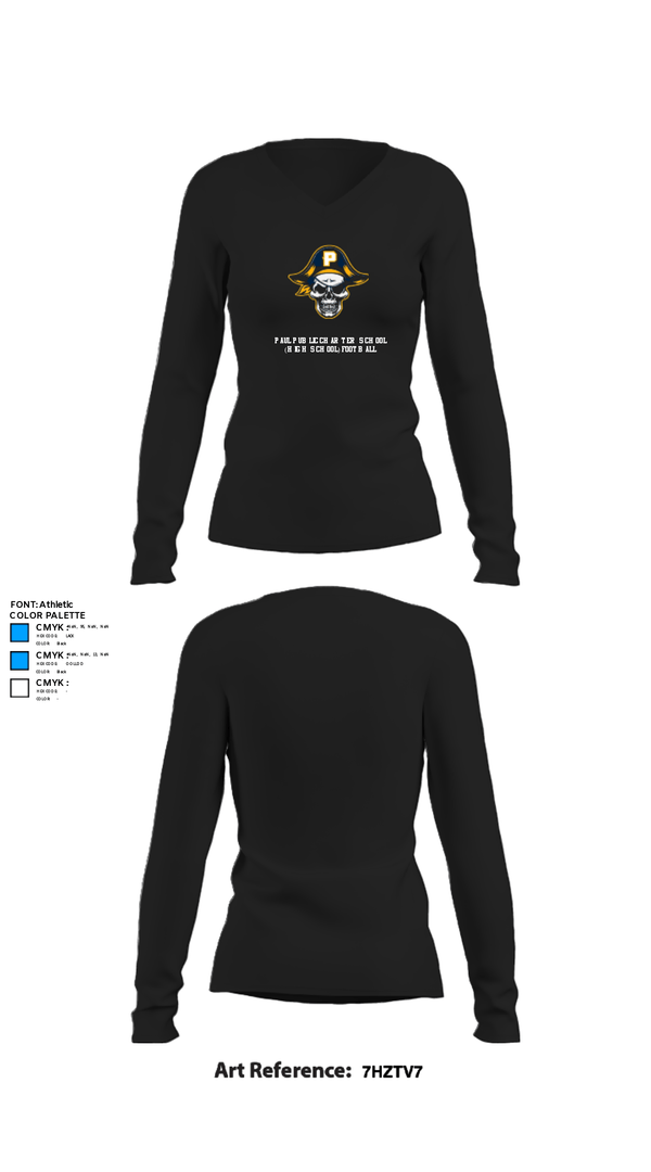 Women's Long Sleeve Vneck Shirt, Paul Public Charter School (High School) Football, Football, Teamtime, Team time, sublimation, custom sports apparel, team uniforms, spirit wear, spiritwear, sports uniforms, custom shirts, team store, custom team store, fundraiser sports, apparel fundraiser
