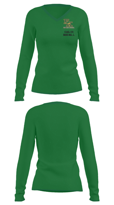 Eagles Baseball 80165922 Women's Long Sleeve V-neck Shirt - 32
