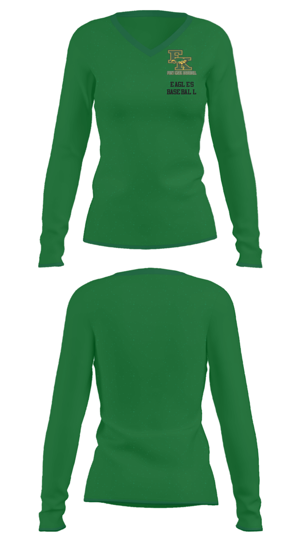 Women's Long Sleeve Vneck Shirt, Eagles Baseball, Baseball, Teamtime, Team time, sublimation, custom sports apparel, team uniforms, spirit wear, spiritwear, sports uniforms, custom shirts, team store, custom team store, fundraiser sports, apparel fundraiser
